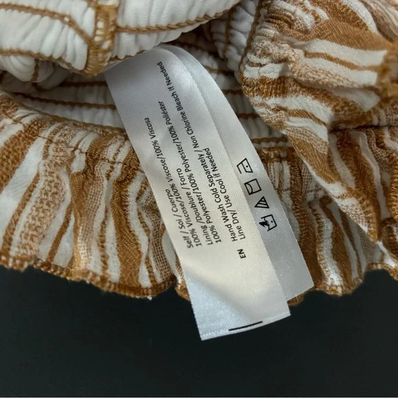 Band of Gypsies Can’t Touch This Crop Top Ivory Butterscotch Ruched Ruffled Hem - Picture 5 of 5